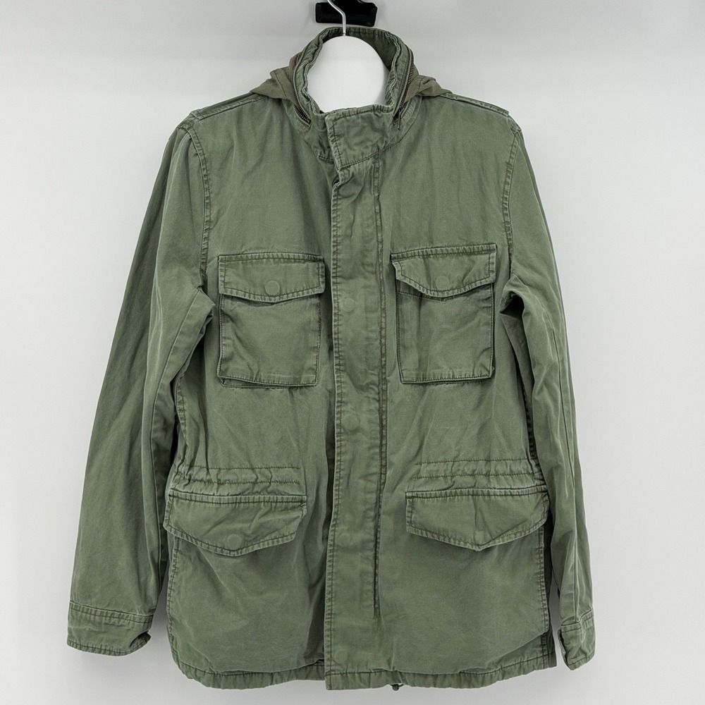 Gap Industrial Standard Field Jacket Mens L Green Military M-65 Utility Hooded